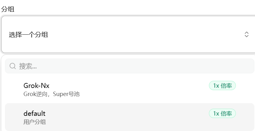 选择 API 密钥分组
