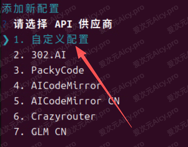 进入自定义 API 配置