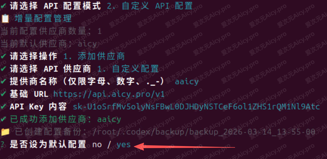 粘贴密钥到终端